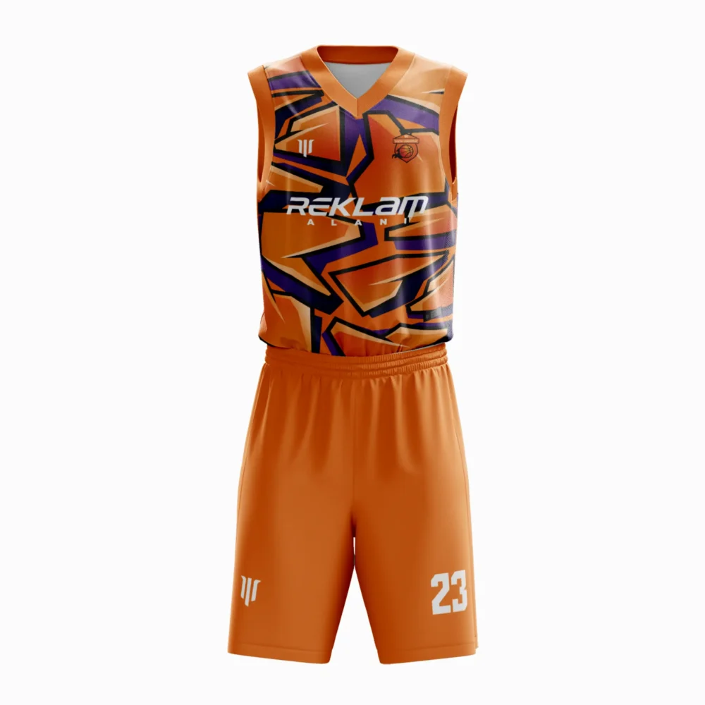 Marinspor Basketbol Forma B023 Turuncu-Mavi-Mor