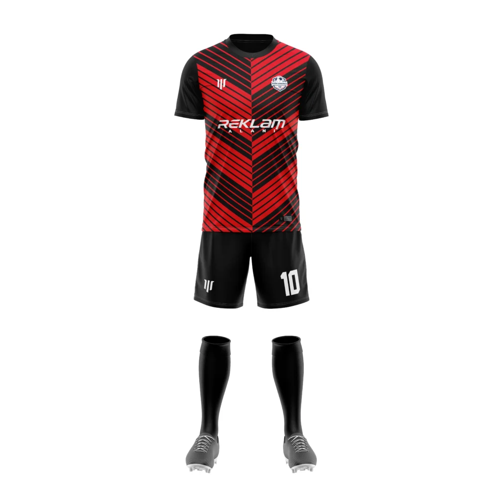Marinspor Futbol Forma F008 Kırmızı-Siyah