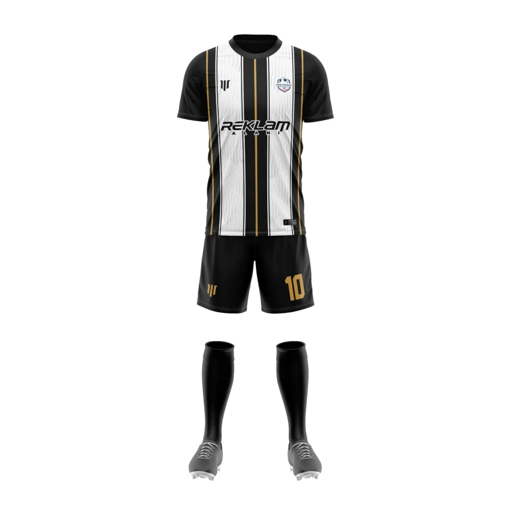 Marinspor Futbol Forma F014 Siyah-Beyaz-Gold