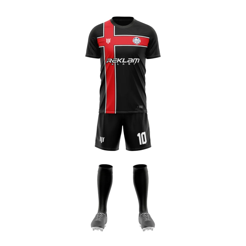 Marinspor Futbol Forma F015 Siyah-Kırmızı-Beyaz