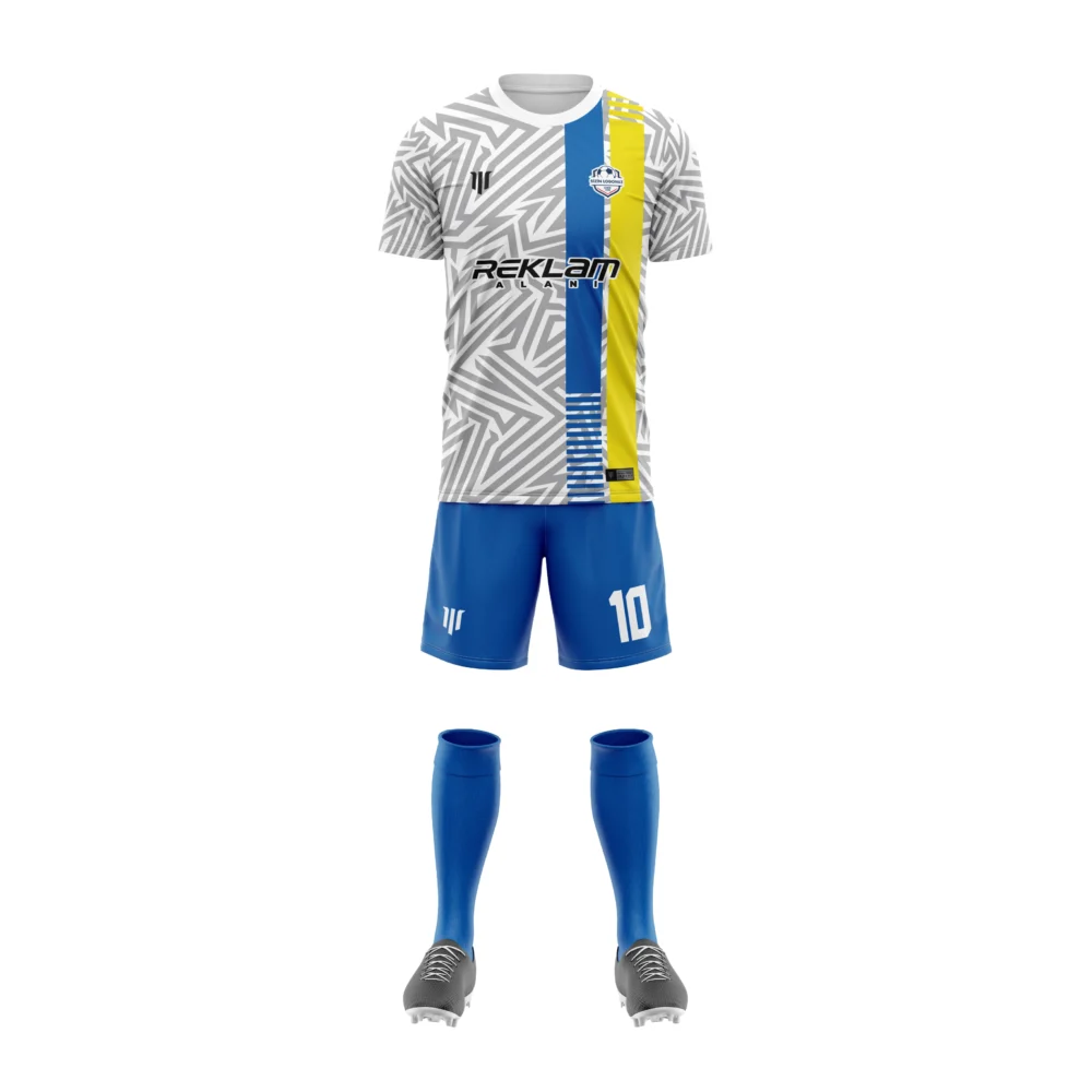 Marinspor Futbol Forma F022 Mavi-Sarı-Beyaz-Gri