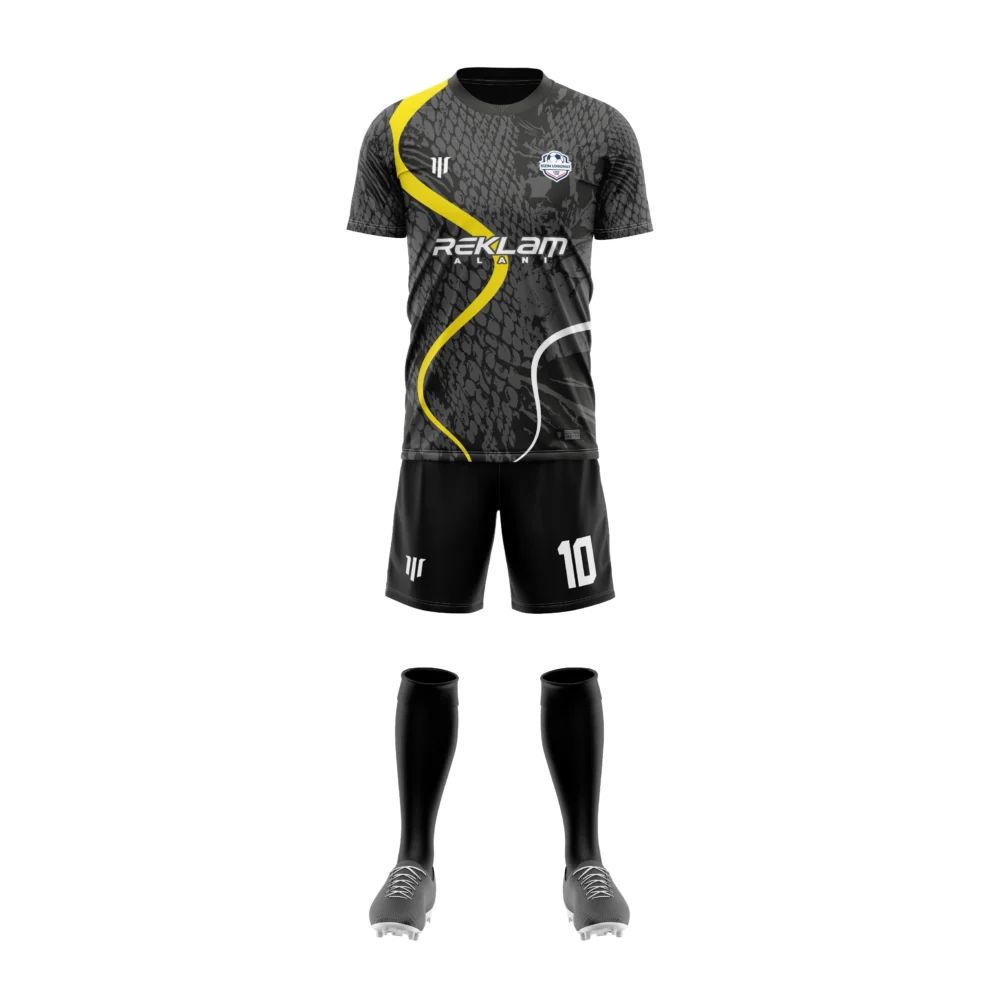 Marinspor Futbol Forma F023 Gri-Sarı-Beyaz-Siyah