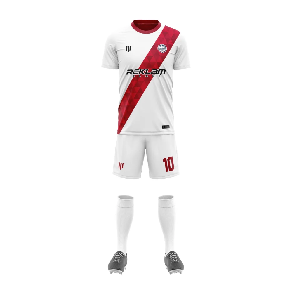 Marinspor Futbol Forma F032 Kırmızı-Bordo-Beyaz