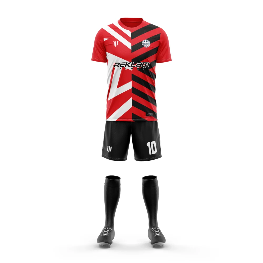 Marinspor Futbol Forma F039 Kırmızı-Siyah-Beyaz