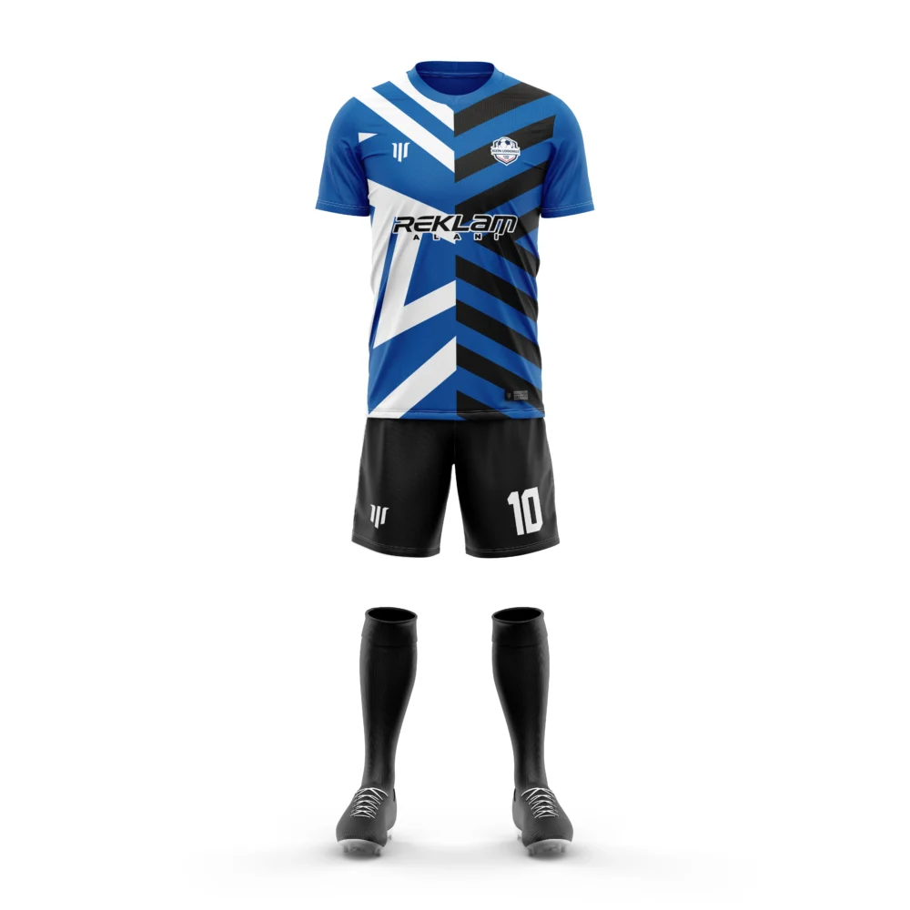 Marinspor Futbol Forma F039 Mavi-Siyah-Beyaz