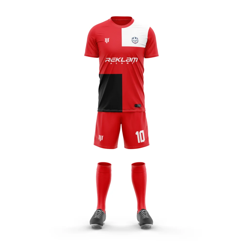 Marinspor Futbol Forma F042 Kırmızı-Siyah-Beyaz
