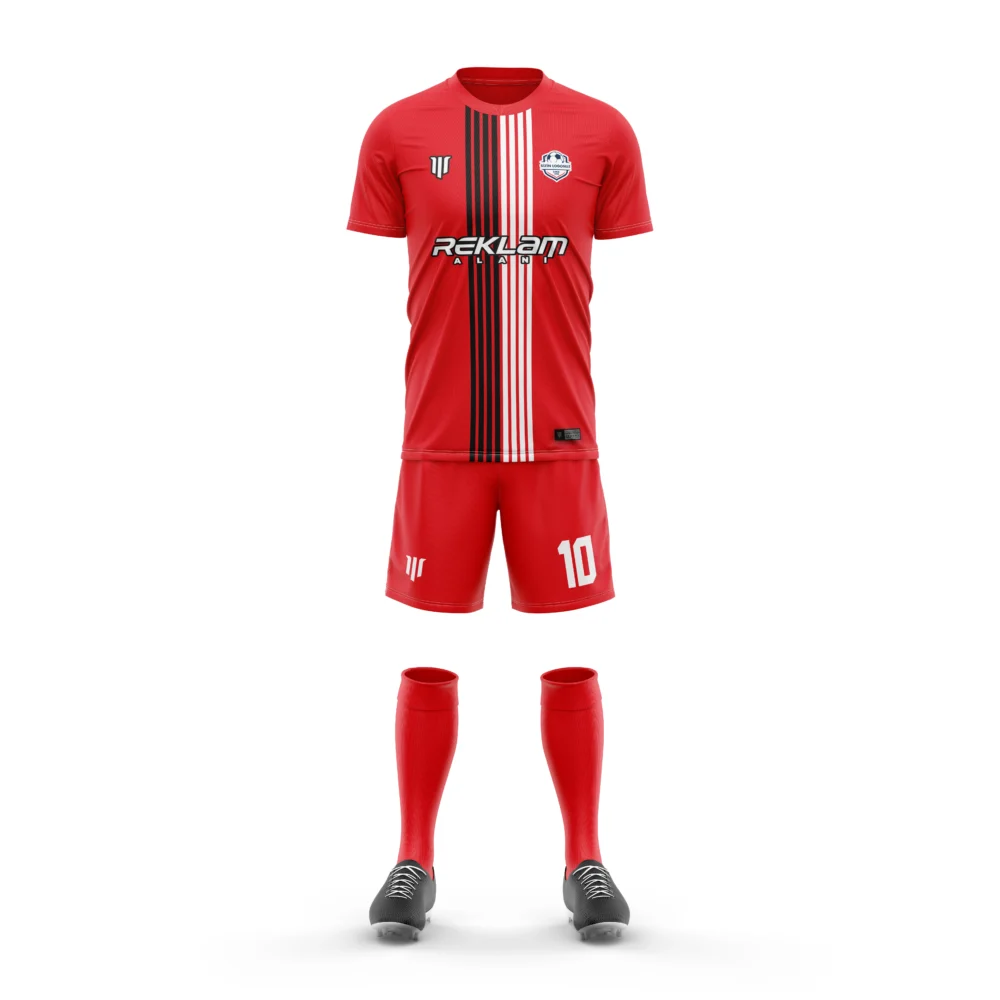Marinspor Futbol Forma F065 Kırmızı-Siyah-Beyaz