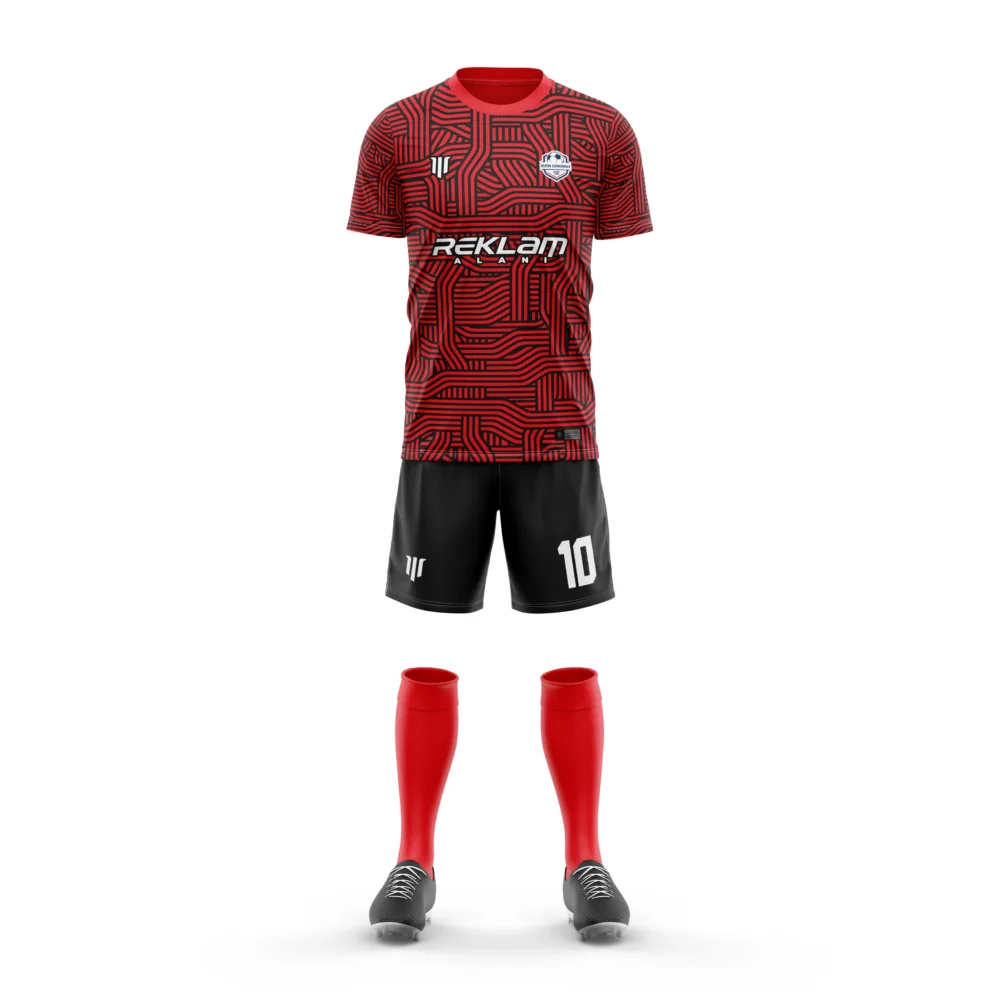 Marinspor Futbol Forma F067 Kırmızı-Siyah