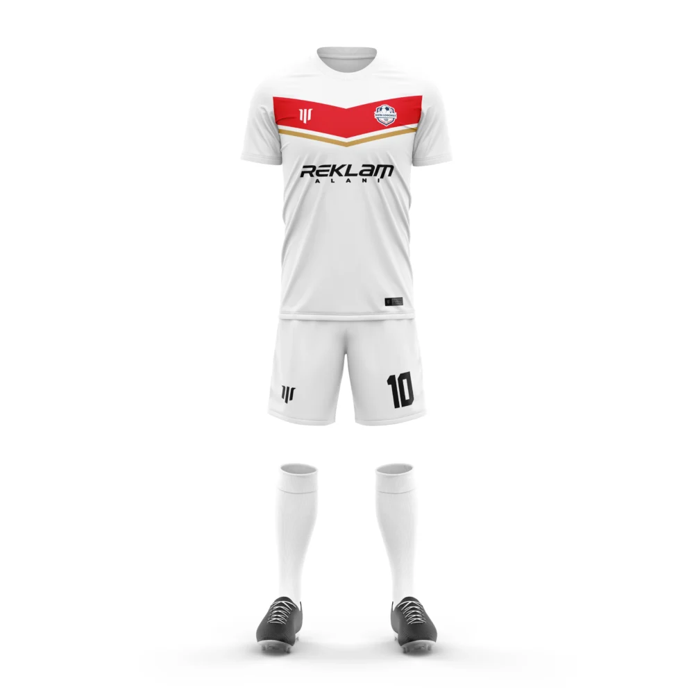 Marinspor Futbol Forma F085 Beyaz-Kırmızı-Gold