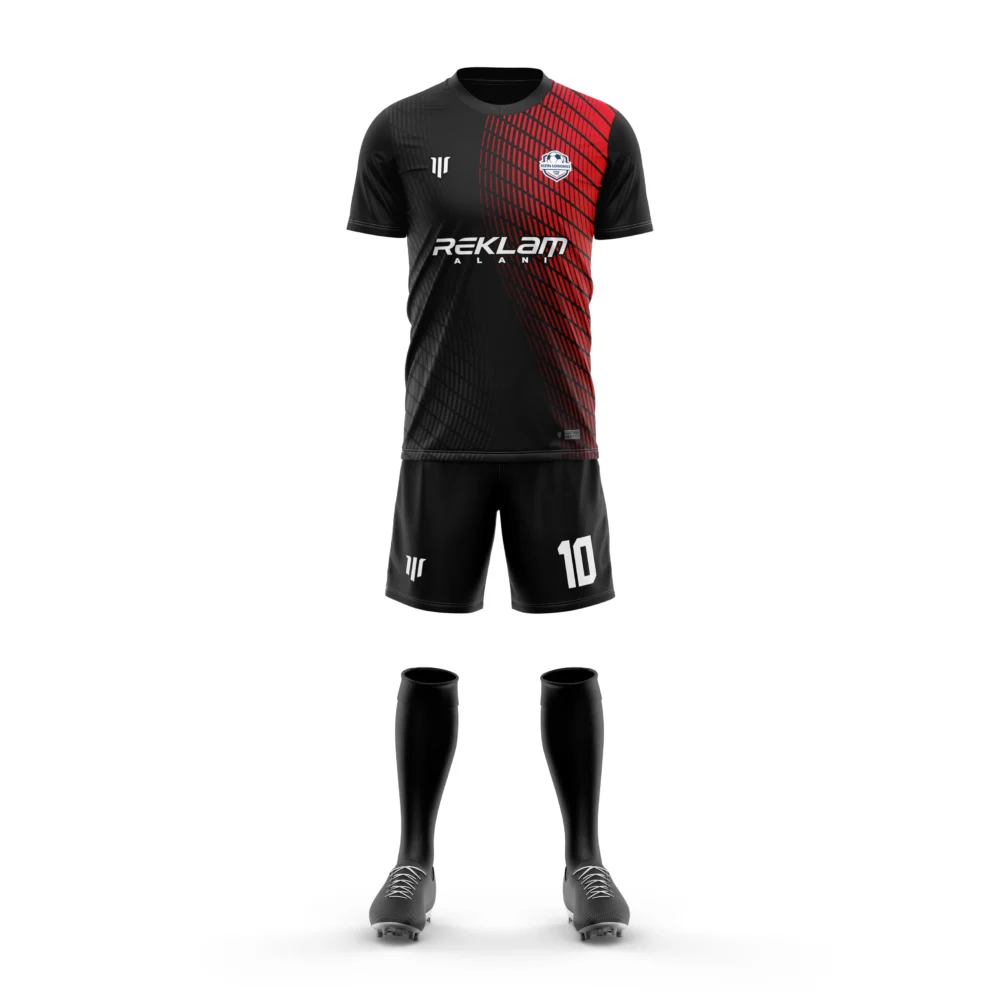 Marinspor Futbol Forma F086 Kırmızı-Gri-Siyah