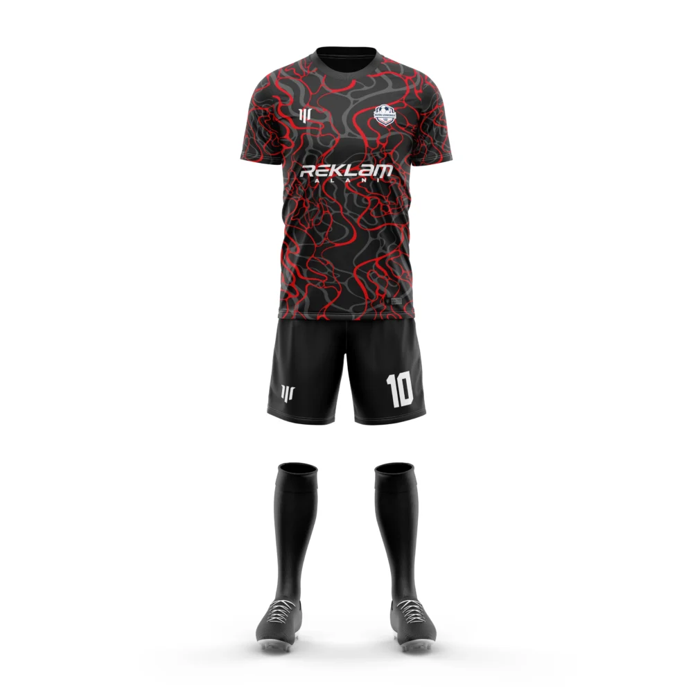 Marinspor Futbol Forma F109 Kırmızı-Gri-Siyah