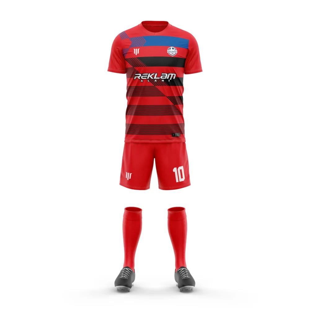 Marinspor Futbol Forma F078 Kırmızı-Mavi-Siyah