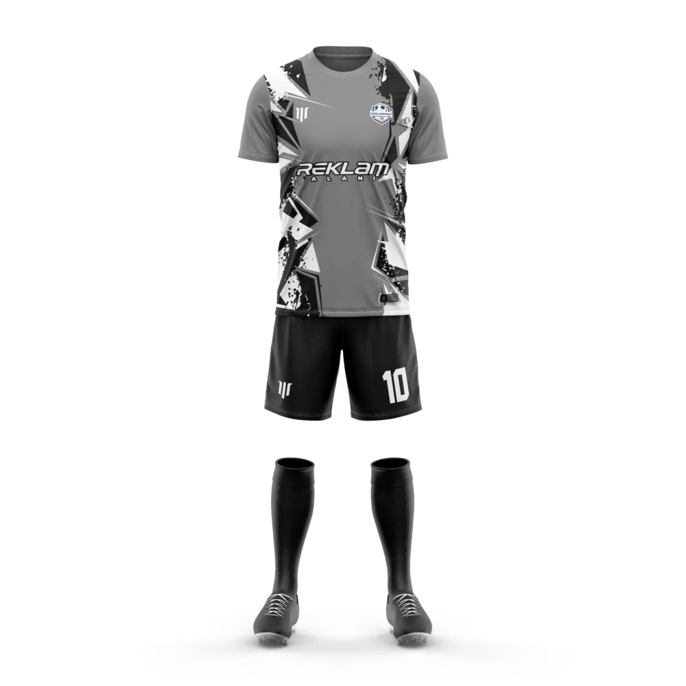 Marinspor Futbol Forma F093 Gri-Siyah-Beyaz